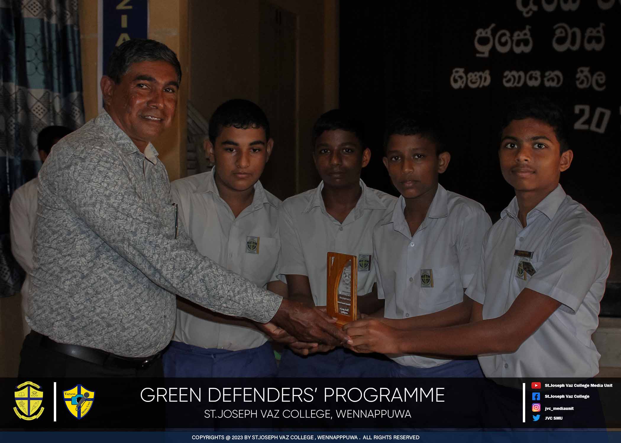 Green Defender Award Ceremony - St. Joseph Vaz College - Wennappuwa - Sri Lanka