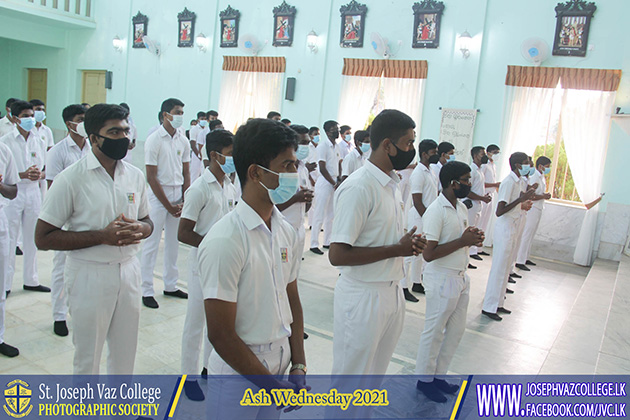 Ash Wednesday 2021 - St. Joseph Vaz College - Wennappuwa - Sri Lanka