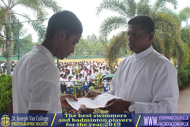 The Best Swimmers And Badminton Players For The Year 2019 - St. Joseph Vaz College - Wennappuwa - Sri Lanka